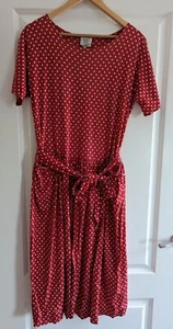 VINTAGE LAURA ASHLEY RED COTTON SPOT SUMMER DRESS SIZE SMALL 100% Cotton - Picture 1 of 12