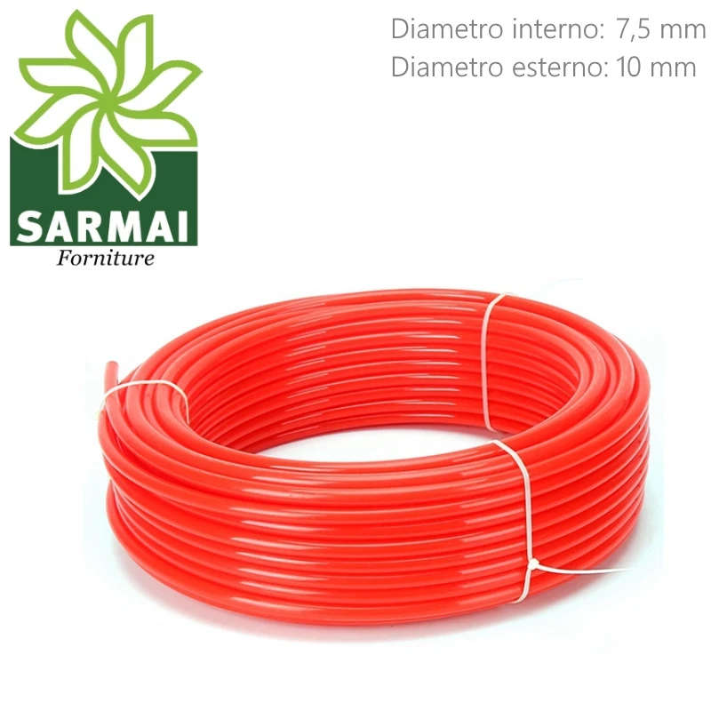 Tubo Aria Compressa 7,5x10 mm in Poliuretano rosso 100 metri raccolta olive - Immagine 1 di 1
