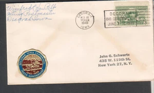 1949 cachet & slogan cancel cover Decorah Iowa 100th anniversary signed postmast - Picture 1 of 1
