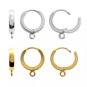 Pendientes de aro con palanca trasera de plata esterlina con anillo abierto 14,5x12 mm * Hallazgos - Imagen 1 de 3