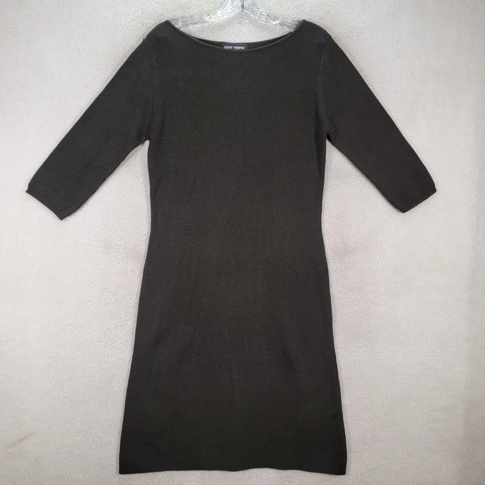 Vestido para mujer Saint Tropez Wear talla M negro tejido cuello barco clásico funda lápiz Foto 1 de 4