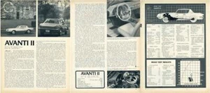 1966 Studebaker Avanti II 3-Seiten PRINT ARTICLE REVIEW - Bild 1 von 1