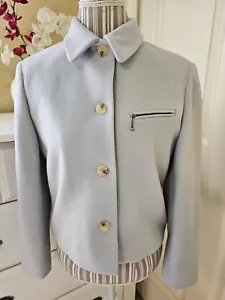 Casual Corner Women`s Pale Blue Wool Cashmere Nylon Blend Button-Up Blazer Sz.6 - Picture 1 of 21