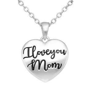 I love you mom Herz Halskette 925 Sterlingsilber Anhänger  - Bild 1 von 4
