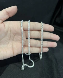 925 Sterling Silver Mens Diamond Cut Box Chain Necklace 20" & Bracelet 8" SET - Picture 1 of 5