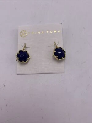 Brincos de resina azul escuro gota 1” Trina Turk novo com etiquetas V122 - Imagem 1 de 4