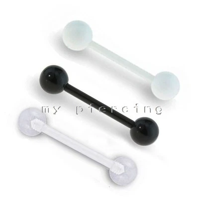 2 piezas. Retenedor de barra de anillo de lengua Bio Flex de 14 g - 5/8" con bola de 6 mm Foto 1 de 2