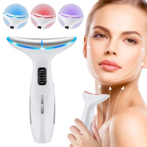 Masajeador facial LED microcorriente estiramiento de la piel rostro cuello levantamiento dispositivo de belleza - Imagen 1 de 18