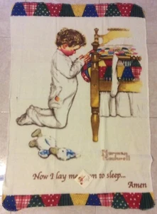 Boys Town Nebraska NWT Norman Rockwell Throw Blanket 32x24 “Lay Me Down” - Picture 1 of 7