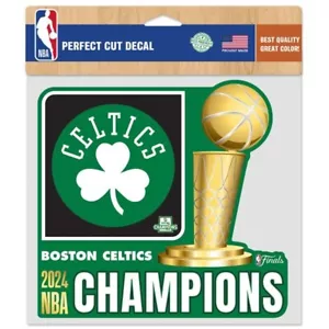 BOSTON CELTICS 2024 NBA CHAMPIONS PERFECT CUT DECAL 8"X"8 CAR WINDOWS - Picture 1 of 1