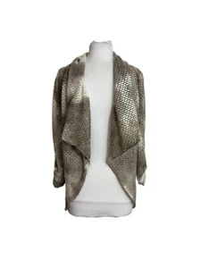 Alberto Makali Open Front Cardigan Womens Size Small Mesh Back Tie Dye Textured - Picture 1 of 6