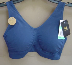 NWT WACOAL 34 B-SMOOTH WIRE FREE BRA w/ Removable Pads INSIGNIA BLUE 835275 416 - Picture 1 of 3