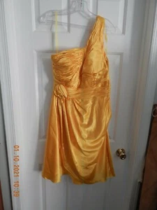CASSANDRA STONE YELLOW Ruched Cocktail Party Prom short formal dress SZ 12 NWT - Picture 1 of 7