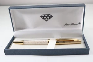 Vintage Sea Gems goldener Kugelschreiber mit Kristallelementen (gefasst) - Bild 1 von 4