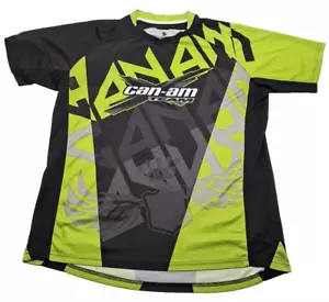 BRP Can-Am Team Racing T-Shirt Men's XL Black & Neon Green V-neck Short Sleeve - Picture 1 of 11
