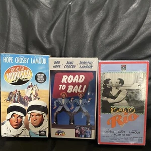 5 VHS Movies ROAD TO BALI, ROAD TO MOROCCO,ROAD TO RIO, ROAD TO ZANZIBAR, HK - Picture 1 of 4