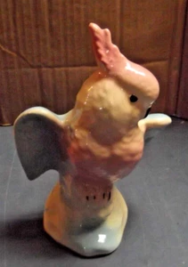 FIGURA PLANTADORA DE CACATÚAS DE LORO DE CERÁMICA REAL FONDO PLANO DE ARCILLA 6 1/2"H - Imagen 1 de 4