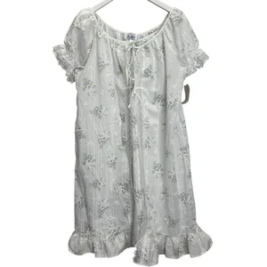 Vintage Ballet Peignoir Set Size M White Floral Cotton Blend Robe Gown Short New - Picture 1 of 12