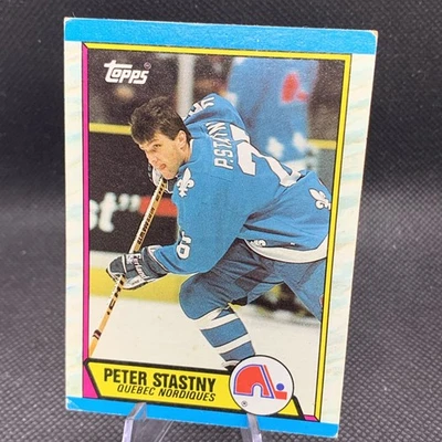 Peter Stastny HOF 1989-90 TOPPS NHL Hockey #143 (NM+) Quebec Nordiques - Image 1 of 2