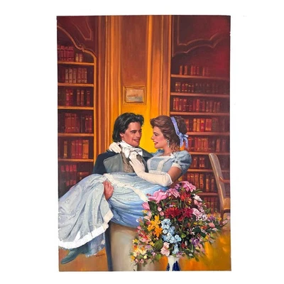 Vtg 80s Large Original Renato Aime Romance Novel Book Cover Art Painting 30x20 - Image 1 of 4