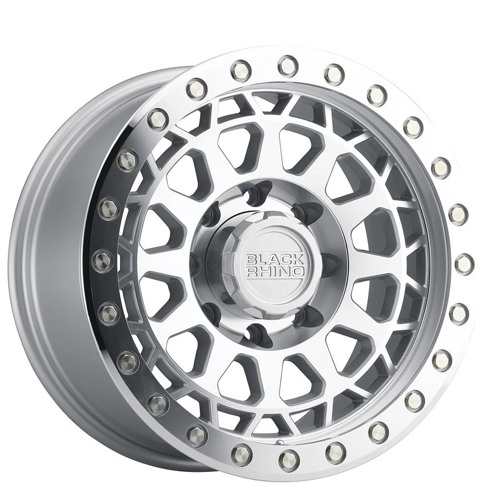 17x9" Black Rhino Wheels Primm Silver/Mirror Face and Machined Ring (4 pcs)(A01) Foto 1 de 1