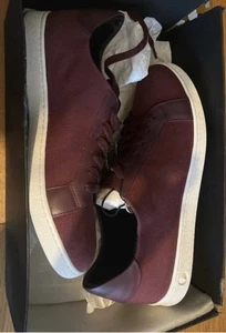 Versace Versus Herren Burgund Leder Mode Turnschuhe Schuhe Größe UK9 - Bild 1 von 8