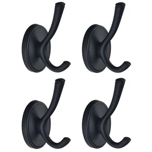 Black Coat Hooks 4 Pack Towel Hooks for Bathrooms, Modern Metal Wall Hooks fo... - Picture 1 of 7