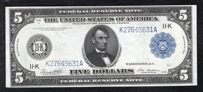 FR. 887a 1914 $5 FIVE DOLLARS FRN FEDERAL RESERVE NOTE DALLAS, TX UNCIRCULATED - Image 1 of 2