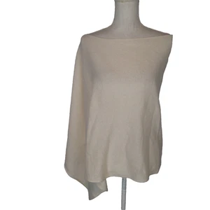 Minnie Rose ivory cream 100% Cashmere Off The Shoulder Cape Sweater poncho - Picture 1 of 11