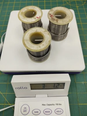 Canfield de soldadura mezclado 60/40 o 50/50 plomo de estaño 3 libras 1,0 oz 3 rollos parciales Foto 1 de 3