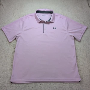 Under Armour Men’s 2XL Pink Loose Fit Polo Golf Shirt Performance - Picture 1 of 7