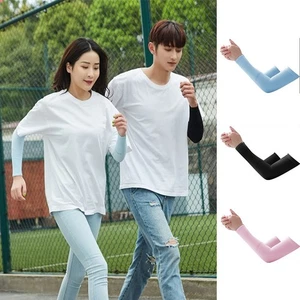 Ice Silk Sun Protection Arm Covers Unisex Elbow Cover Outdoor Cycling Arm Sleeve - Picture 1 of 19
