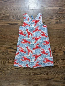 Tommy Bahama Dress Size 6 Red White Blue Coastal Lobster Sleeveless 100% Cotton - Picture 1 of 3