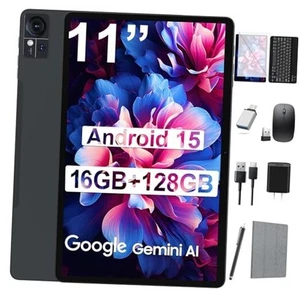Tablet 11 inch Android 15 Tablet, 16GB RAM,128GB ROM 1TB Expand, 2.4G/5G WiFi  - Picture 1 of 8