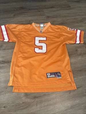 复古坦帕湾海盗队球衣男式中号 Reebok OnField J Freeman #5 Youth L — 第 1/4 张图片