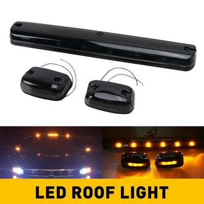 3x Lente Humo Ámbar Cabina LED Luz de Techo para Kit 2007-up Chevy GMC 2500 3500 Camión Foto 1 de 4