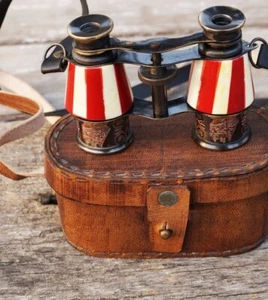 Antique Nautical Binoculars Monocular Marine Maritime Seep Material With Box - Picture 1 of 3