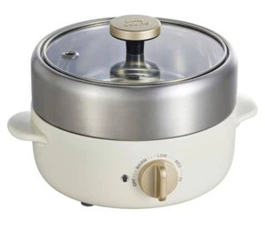 BRUNO Elektrischer Topf für eine oder zwei Personen Kompakter Multi-Grilltopf Weiß NEU KOSTENLOSER VERSAND - Bild 1 von 4