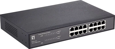 LevelOne Switch Non Gestito Gigabit Ethernet Montaggio Rack GEU-1621 - Immagine 1 di 4