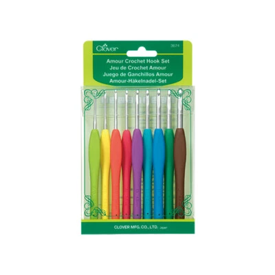 Clover Amour Crochet Hook Set 2.0mm 2.5mm 3.0mm 3.5mm 4.0mm 4.5mm 5.0mm 5.5 6.0 - image 1 of 4