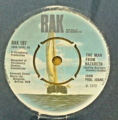 JOHN PAUL JOANS " THE MAN FROM NAZARETH " SUPERB RARE PROTO 10CC ORIG UK 7" - Image 1 of 4
