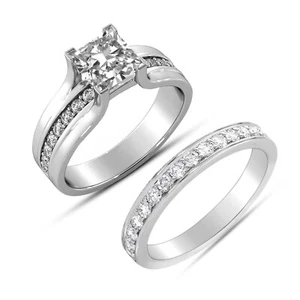 925 Sterling Silver CZ Bridal Ring Sets for Women Promise Rings for her 8 No. - Picture 1 of 6