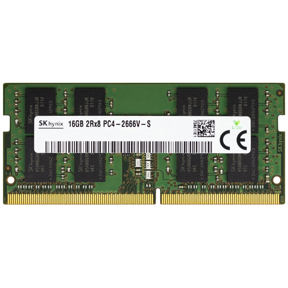 Hynix 16GB DDR4 2666 MHz PC4-21300 SODIMM 260-Pin 2Rx8 Laptop Memory RAM - Image 1 of 1