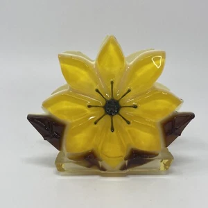 Vintage 60er Jahre Lucite Acryl Sonnenblume Gänseblümchen Servietten Brief Halter Retro MCM - Bild 1 von 10