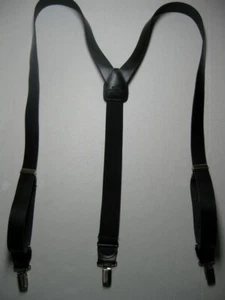 Men's Suspenders, Y Style Fake Leather Wide Clip, Black, Brown, or Tan, USA Made - Picture 1 of 4