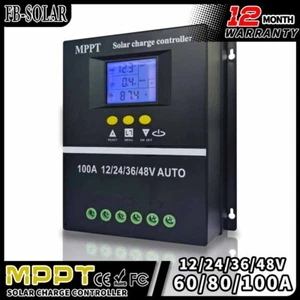 60-100A MPPT Solar Ladegerät Controller Panel Regler 12~48V Intelligenter Regler - Bild 1 von 12