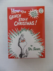 Grinch Printed Boxer Briefs Men's Large (34" - 36" Waist) Poly Dr. Seuss HTF MIB - Picture 1 of 2
