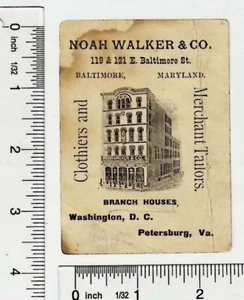 1890er Noah Walker & Co. Clothers Trade Card Visitenkarte - Bild 1 von 3