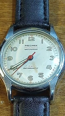1940's Precimax Helios 24hour Military Men's watch,17J runs serviced N/Leather M - Image 1 of 4