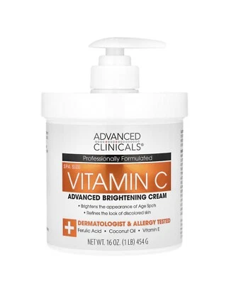 Advanced Clinicals, Vitamin C, Advanced Brightening Cream, 16 oz (454 g) - Image 1 of 4